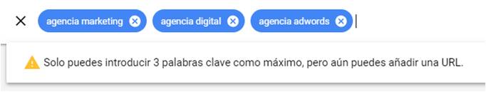 google ads palabras clave