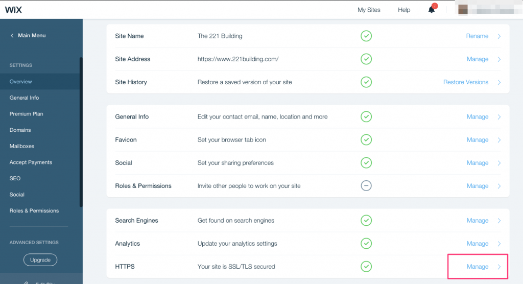 How to enable SSL for Wix