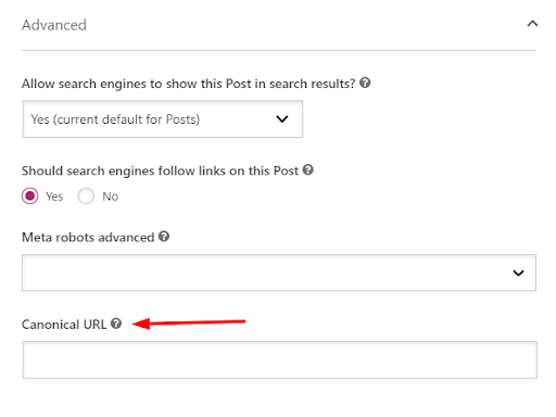 como adicionar url canônica no wordpress passo 1